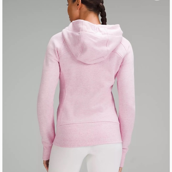 Scuba full zip hoodie in heather vita pink - Picture 2 of 3